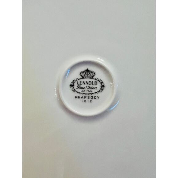 Lennold Rhapsody 12 in Round Platter Chop Plate Vintage Blue Flowers Fine China - Picture 2 of 7